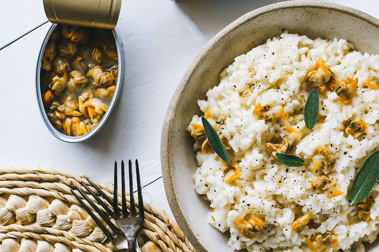 blog fui ao mar Risoto de berbigão em conserva