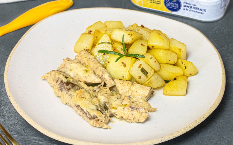 receitas Filé de cavala com molho mostarda e batata sauté - fui ao mar