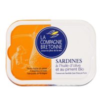Sardines à l’huile d’olive et au piment Bio - La Compagnie Bretonne - Fui ao Mar